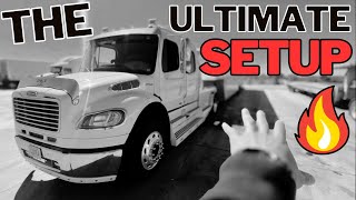The Ultimate Enclosed Car Hauling Hotshot Setup | Freightliner Sports Chassis + 53’ Trailer Tour