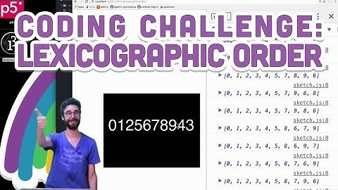 Coding Challenge #35.2: Lexicographic Order