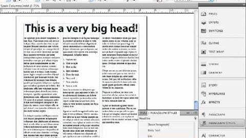 Adobe InDesign CS5.5 - Making Type Split Columns