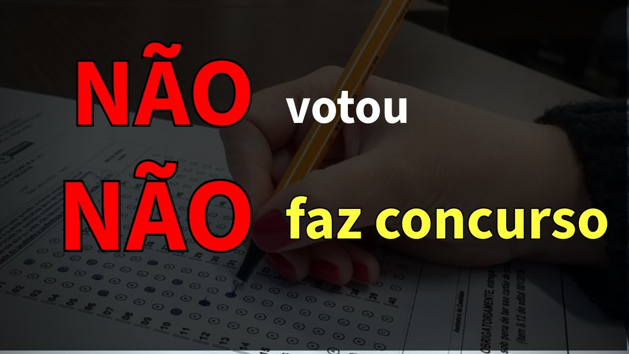 Posso fazer concurso público se não votar? Como resolver. - YouTube