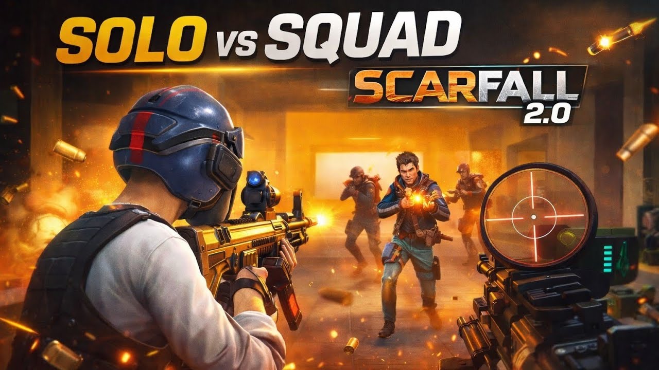 SCARFALL 2.0 SOLO vs SQUAD 😱 Intense Gun Fight | 1v4 Gameplay