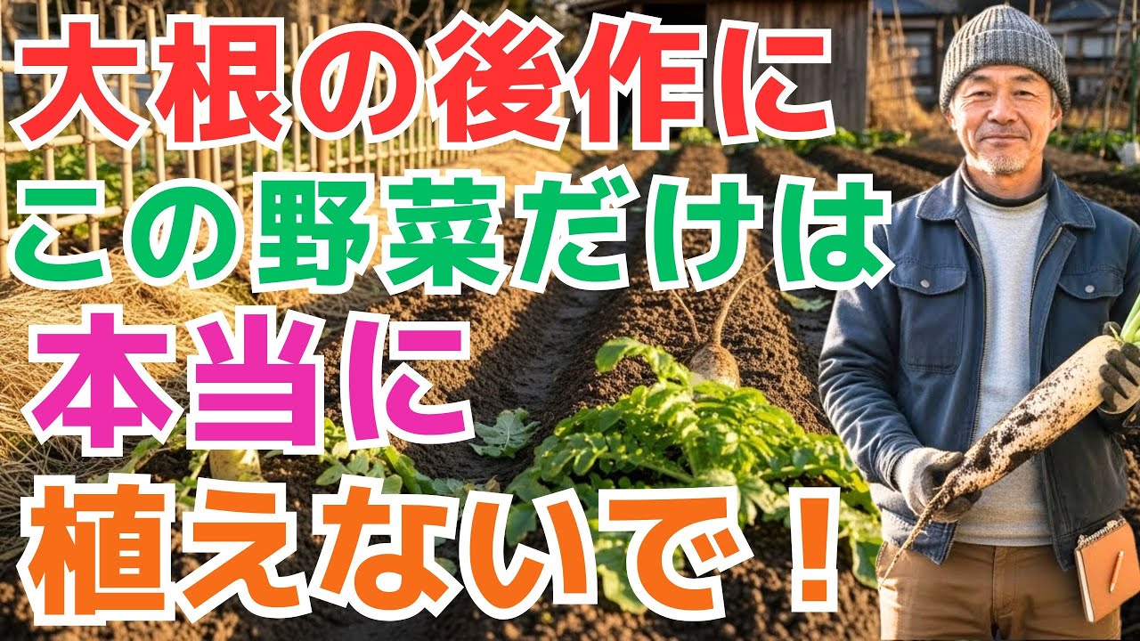【99％の家庭菜園が知らない】絶対に植えるな！大根の後に“絶対植えてはいけない野菜”…知らずに植えると後悔します｜大根後作｜家庭菜園トラブル｜家庭菜園のコツ