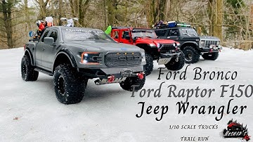 Axial scx10 iii Redcat gen8 and Traxxas trx4 Trail Run 4K