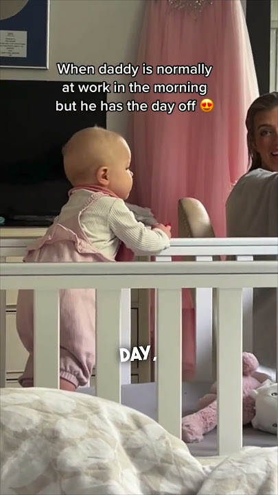 Baby’s reaction finding out her dad took off from work ❤️