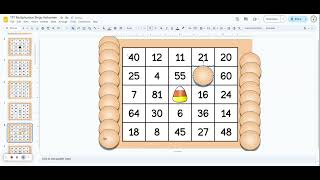 Multiplication Bingo - Halloween-Themed