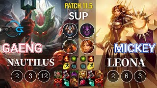 DFM Gaeng Nautilus vs Mickey Leona Sup - KR Patch 11.5