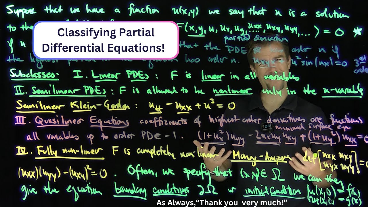 Classifying Partial Differential Equations - YouTube