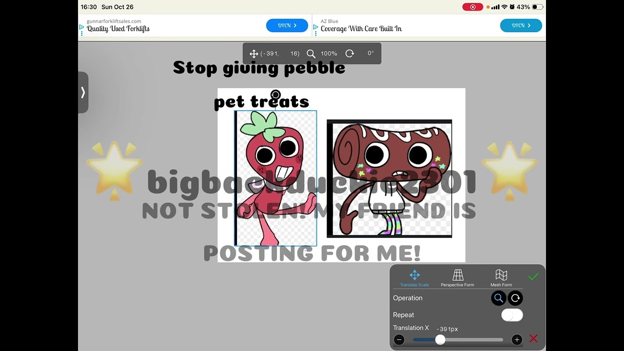 ￼No more treats Pebble! My bestie made it:3