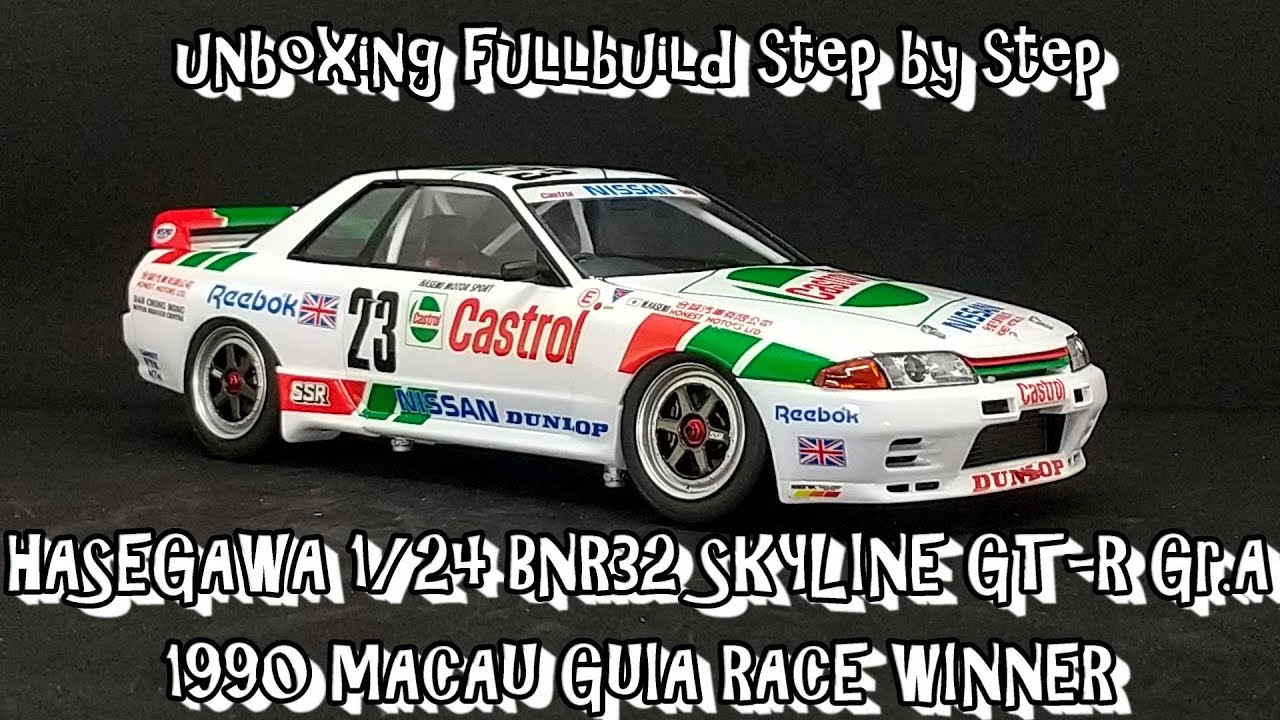 Scale Plastic Model HASEGAWA 1/24 BNR32 SKYLINE GT-R Gr.A MACAU 