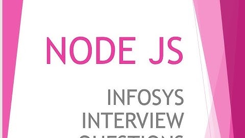 Infosys Node.js Interview Questions