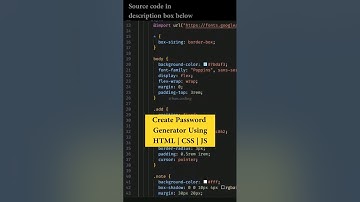 Create Password Generator Using HTML | CSS | JS
