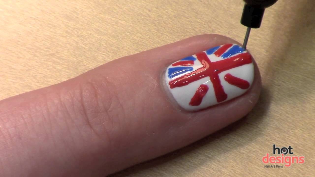 British Flag Nail Art Tutorial YouTube