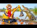 Monkey Farmer Drives JCB to Dig Canal &amp; Save Fish—Suddenly Ambushed by a Giant Crocodile in CHAOS Mp3 Song