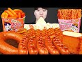 Asmr mukbang  gteau de riz tteokbokki nouilles au feu escalope de porc recette  manger