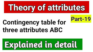 contingency table for three attributes | theory of attributes | attributes | association of attribu