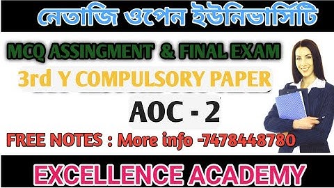 BDP AOC 2 MCQ QUESTION ANSWER FOR BDP FINAL EXAM II AOC 2 MCQ ANSWER II EXCELLENCE ACADEMY II