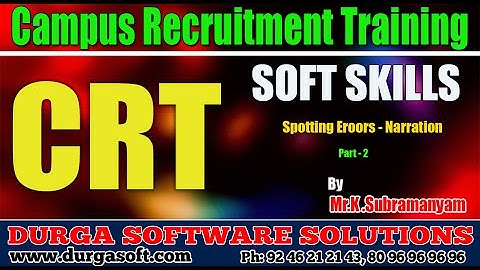 Campus Recruitment Training (CRT) ||Soft Skills || Narration Part - 2 by Subramanyam