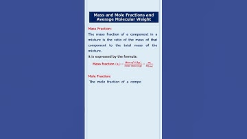 Mole fraction and Mass Fraction #chemicalengineering #chemistry #chemical #processcalculation
