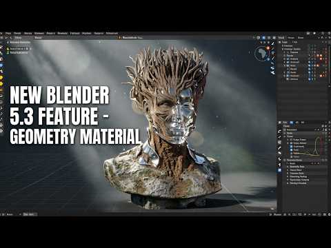 using the New blender 5.3 feature geometry material