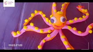 Polymer clay moulding for beginners#3D Octopus making  within 5minutes