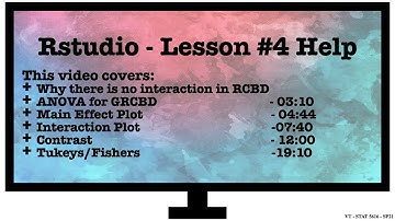 Lesson #4 RStudio Help Video