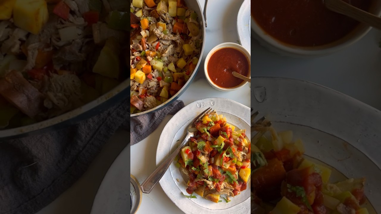 Garlic Pulled Pork Breakfast Hash 