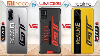 POCO F3 GT VS UMIDIGI Bison GT VS REALME GT 5G FULL COMPARISON | WHICH IS BEST