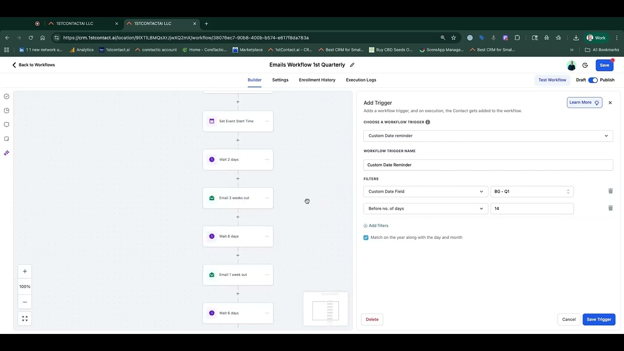 Demo: Custom Date Field as a Trigger in a Workflow