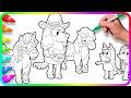 I show you How to color BLUEY Coloring Pages / Bluey and Indy with PONIES