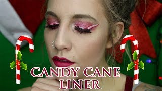 Day 7 SFXmas! | Easy Candy Cane Liner Tutorial | Christmas Glam Makeup