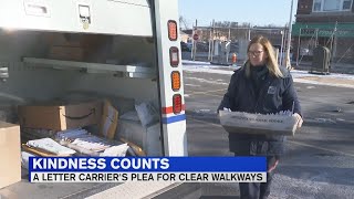 Kindness Counts: letter carrier's plea for clear walkways