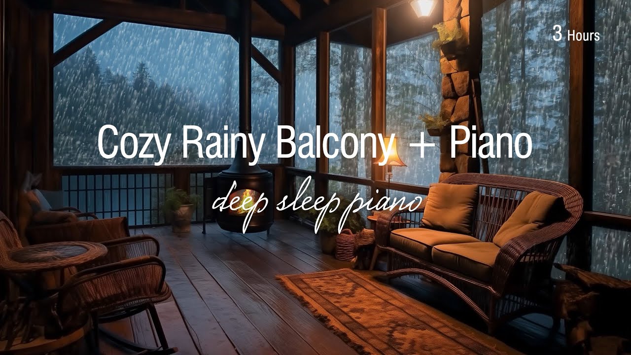 Sitting On The Porch On A Rainy Day: Heavy Rain and Fireplace Sounds To ...