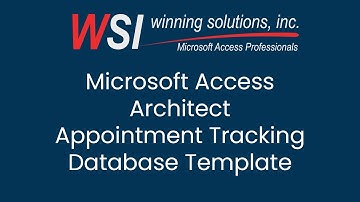 Microsoft Access Architect Appointment Tracking Database Template
