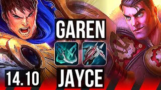 GAREN vs JAYCE (TOP) | 8 solo kills, 600+ games | EUW Diamond | 14.10
