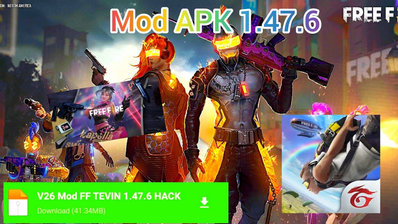 Free fire Mod APK 1.47.6 Damage+++ Auto HEADSHOT Slowdown Enemies