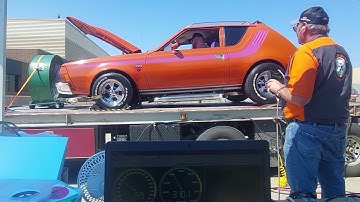 AMC Gremlin with a 401ci v8 on the dyno.