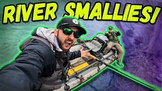 River Smallmouth Fishing On An Inflatable Raft!
