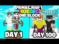 We Spent 100 Days in ONE BLOCK MODDED Minecraft - Duo!