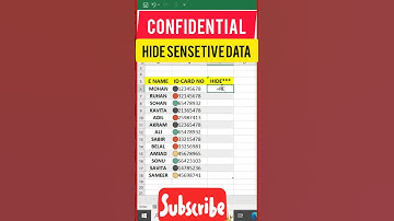 Employee Privacy How to Hide Sensitive Data in Ex #excel #microsoft #skills #shorts #trick #trending