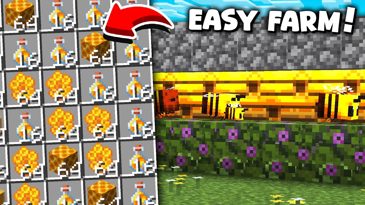 EASY AFK Honey & Honeycomb Bee FARM Minecraft 1.21 [JAVA & BEDROCK]