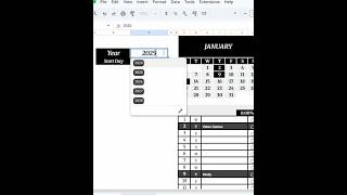 Calendar - Google sheets #excel #googlesheetstutorial #template