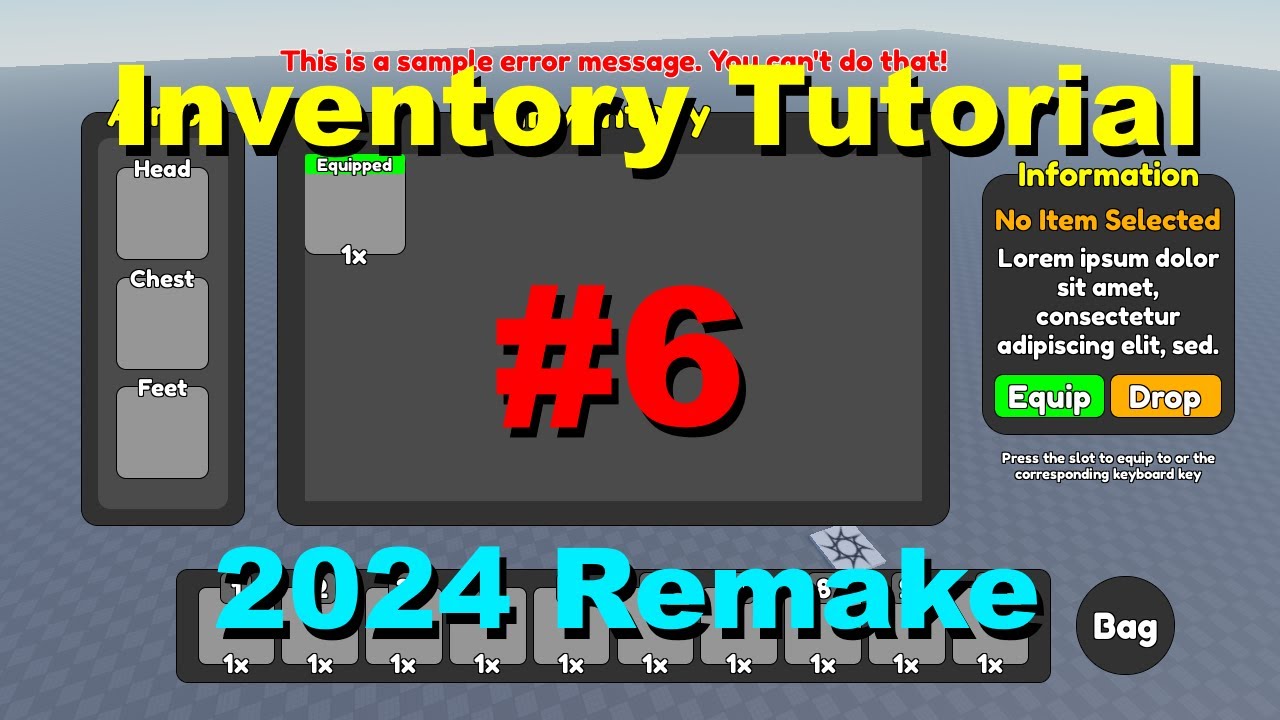 Roblox Studio Inventory Tutorial 2024 Episode 6 Hotbar YouTube 