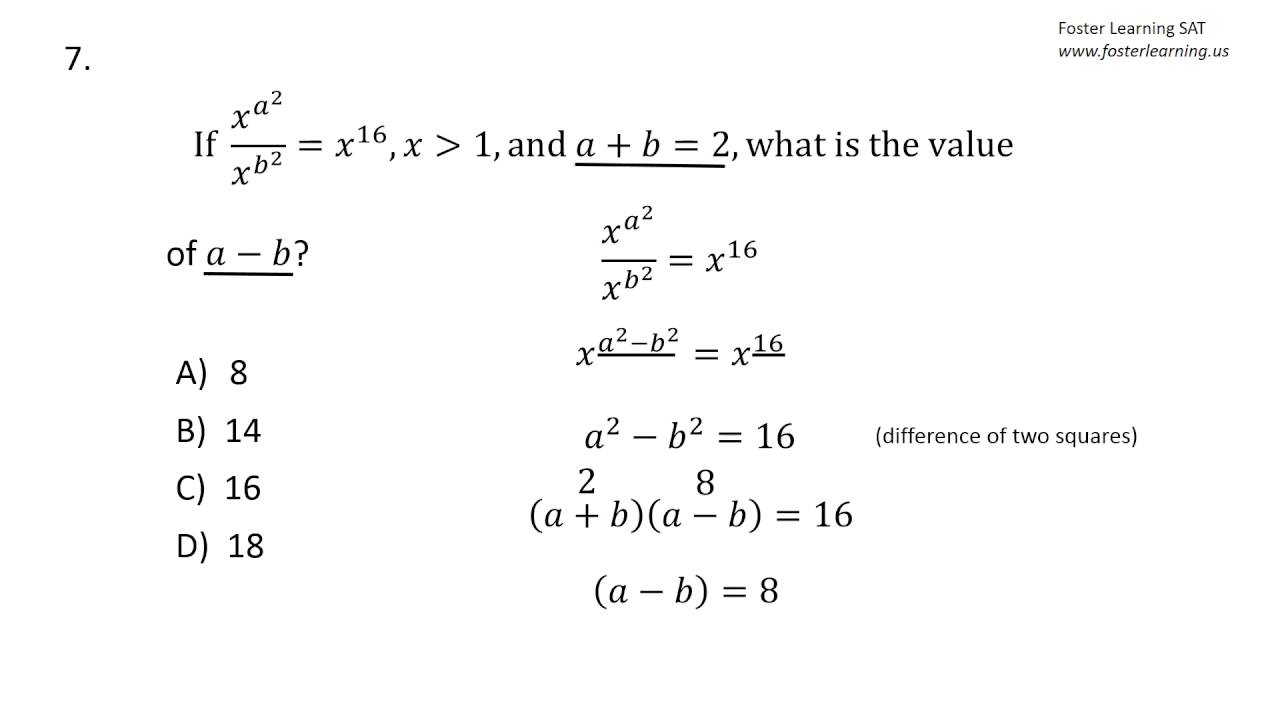 Ben Foster SAT (Math No Calculator) Test 2 Section 3