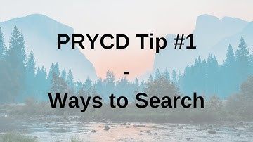 PRYCD Tip #1 - Ways to Search
