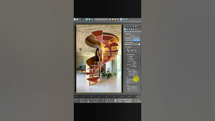 Spiral stairs modeling in 3ds Max #3dsmax #cgi #stairs #modeling #3d #3ds #architecture #architect - 天天要闻