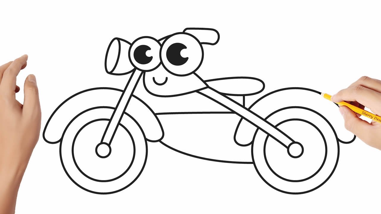 Como desenhar uma moto kawaii 