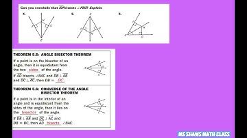 Can you conclude EH bisects angle FEG.   Angle Bisector Theorem. Converse Angle Bisector Theorem