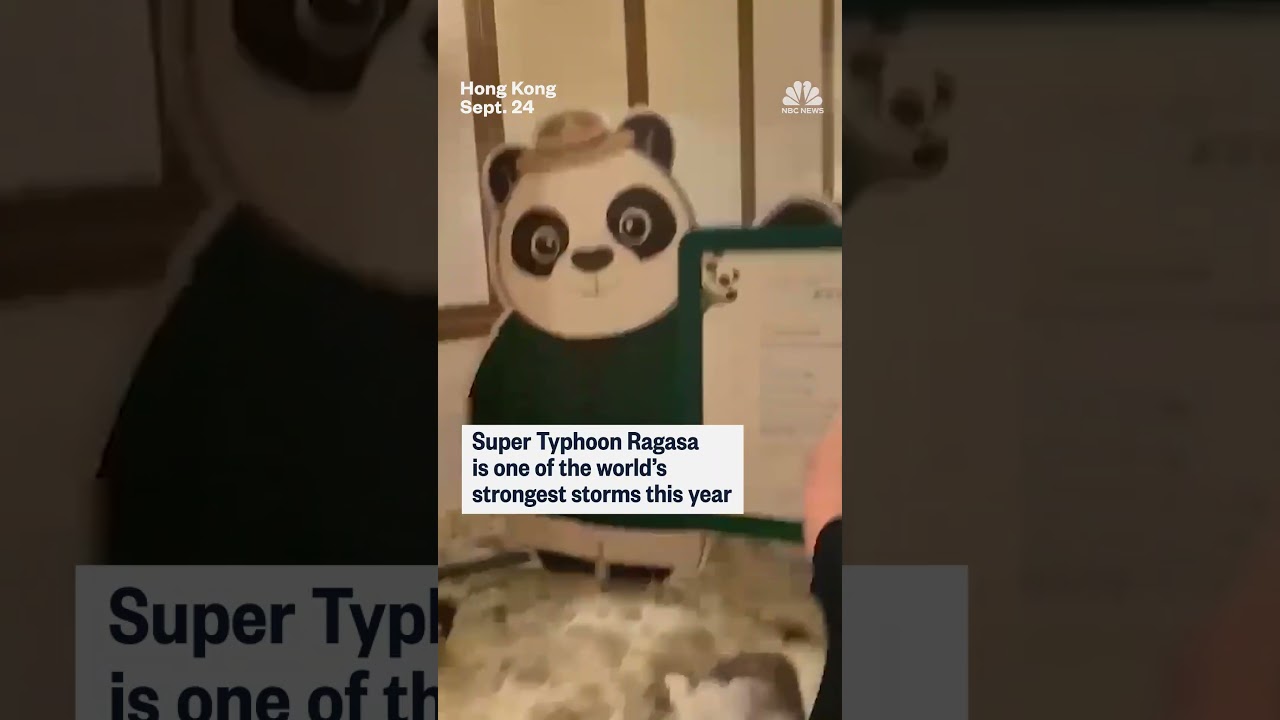 Floodwater from Super Typhoon Ragasa floods a Hong Kong hotel