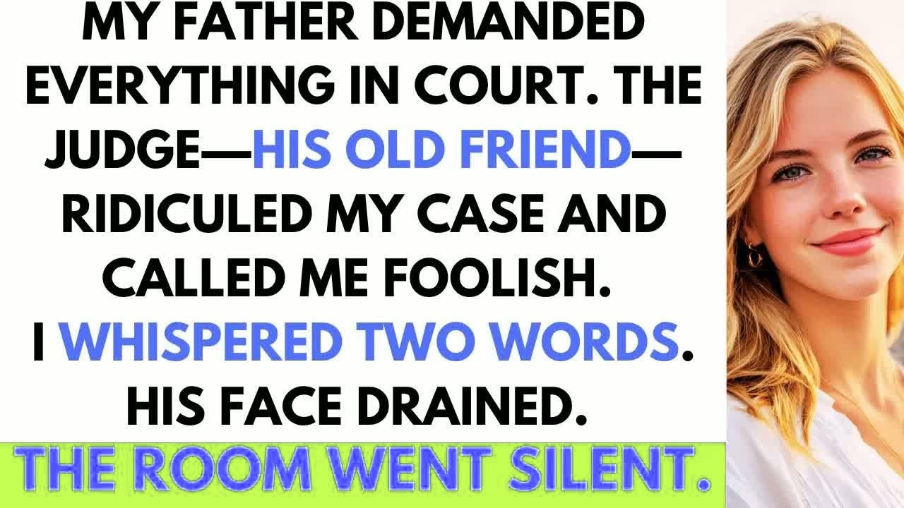 My Father Demanded Everything In Court—Until I Whispered Two Words That Made His 'Friendly' Judge
