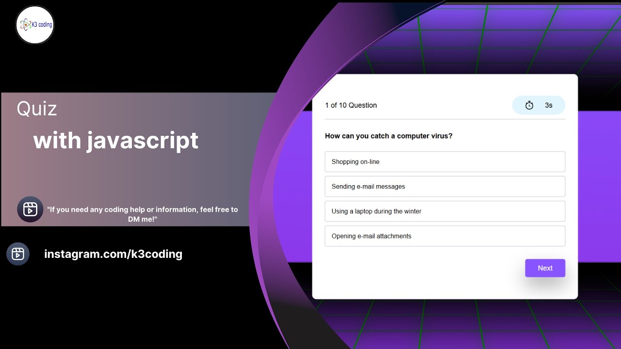🔥 Quiz App Using HTML, CSS & JavaScript | Build a Simple Quiz Game ...